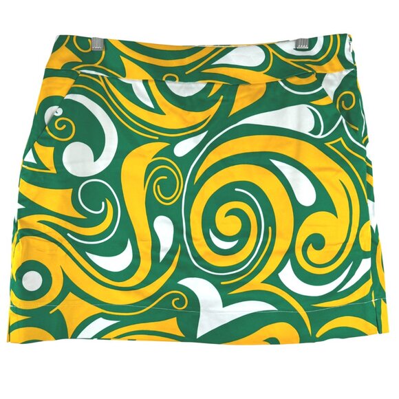Loudmouth Golf Skort Skirt Size 10 Splash Printed Green Yellow White NWT SS-2070 - Picture 1 of 10